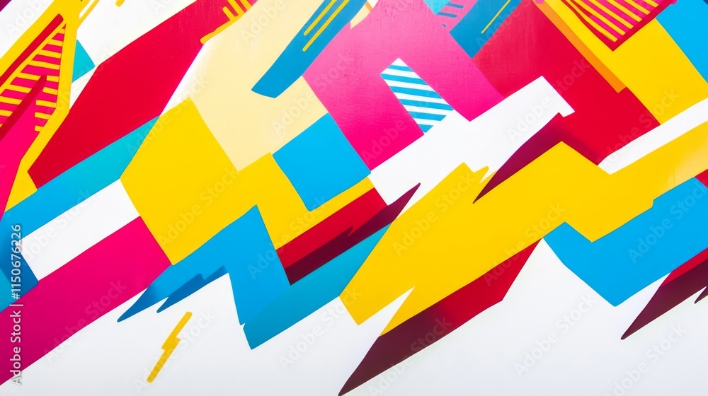 Aufkleber vibrant abstract geometric pattern with bold colors and shapes