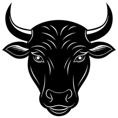 Bull Head Silhouette vector illustration
