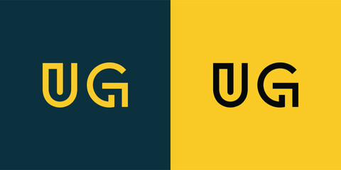 UG abstract  minimalist letters Logo Monogram. It is a minimalist logo, this logo is made by combining two letters