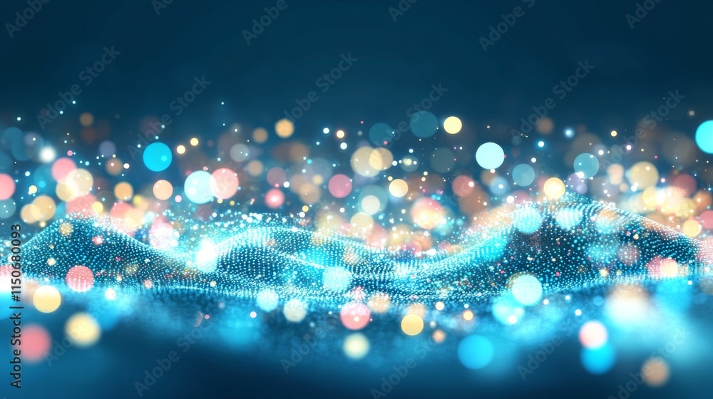 Poster the flow of cyber big data. data fields in blockchain. streams connected by network lines. ideas beh