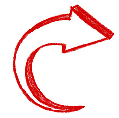 Red Crayon Arrow PNG
