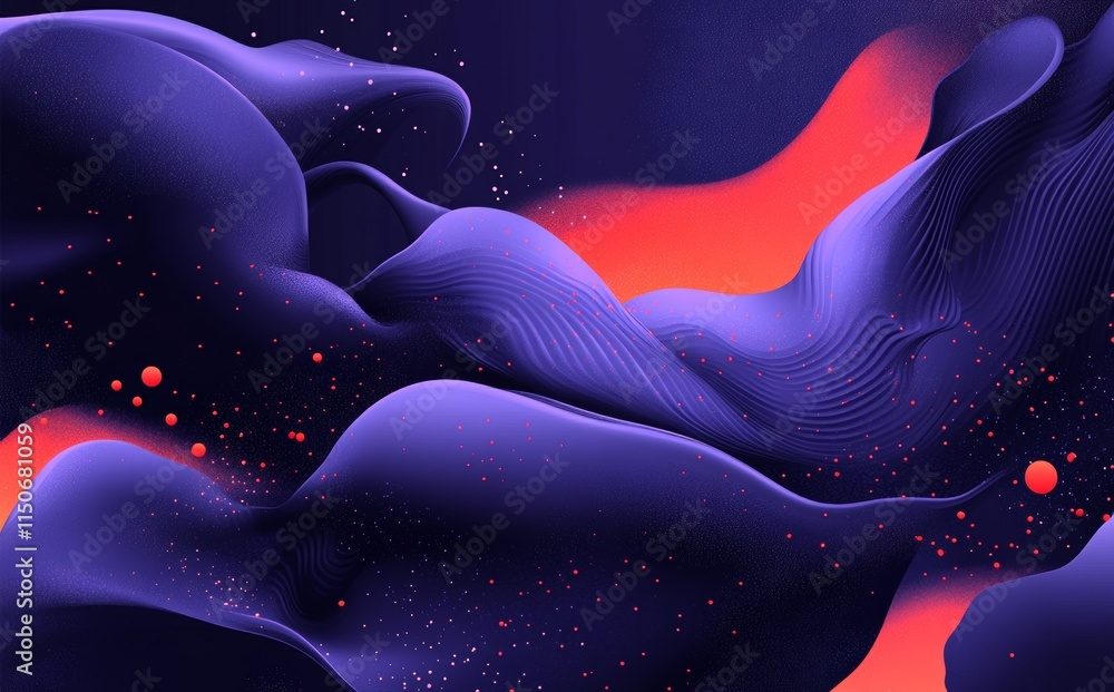 Poster a modern retro design utilizing an abstract fluid background with colorful shapes, ideal for posters