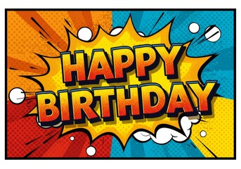 Fototapeta premium A colorful birthday greeting card illustration