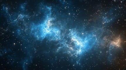 Fototapeta premium Stunning Cosmic Nebula with Bright Blue and White Stellar Highlights