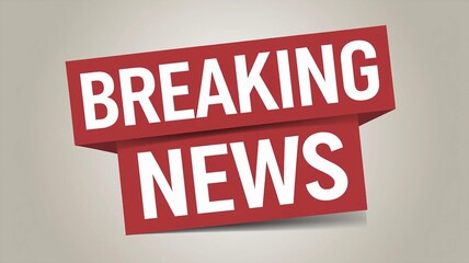 Dynamic Breaking News Banner with Red and White Design