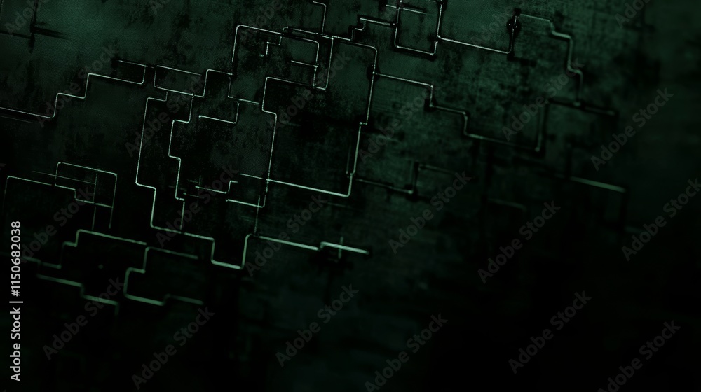 Poster an abstract 3d digital background ideal for depicting network abilities, technological processes, di