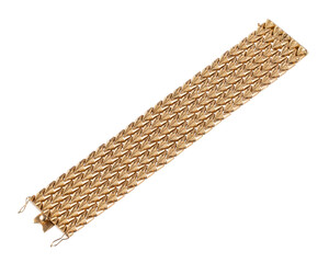 gold bracelet. isolated white background