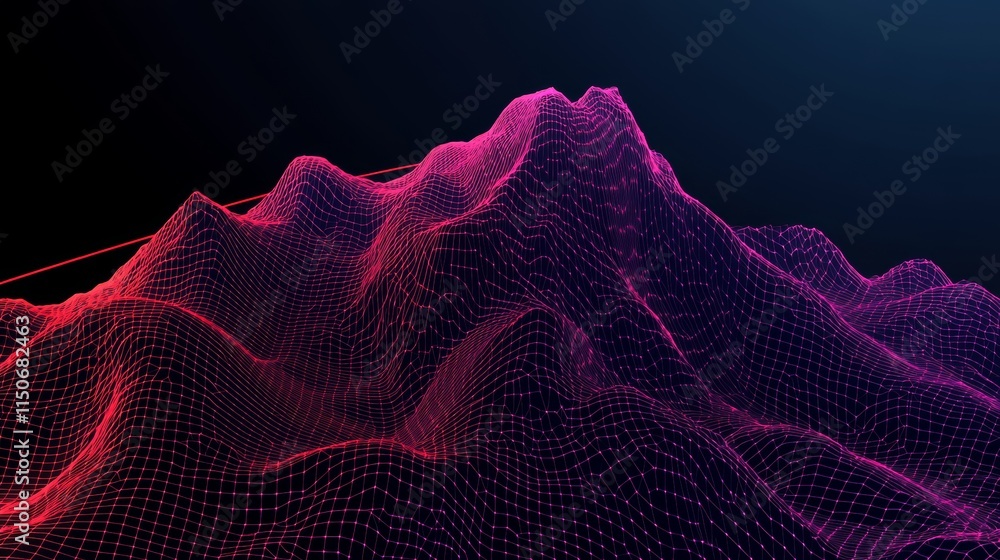 Poster abstract digital graphic background designed for technological processes, incorporating neural netwo