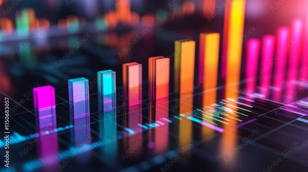 Aufkleber colorful data visualization with vibrant bar graphs and charts