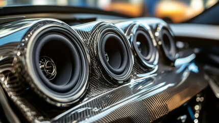 Close-Up of High-Quality Car Audio Speakers with Modern Design