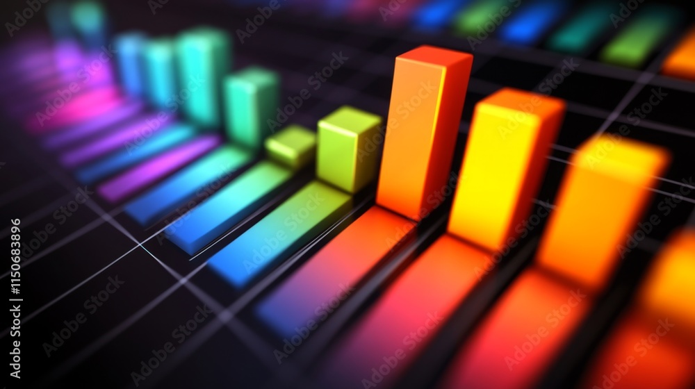 Fototapete colorful bar graph representing growth and data analysis concepts