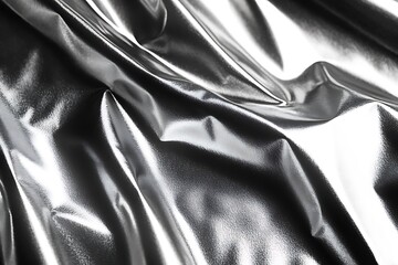 Silver background  silver foil texture  shiny and delicate surface with light reflections  close-up...