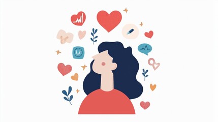 Illustration of mental health support systems and emotional well-being