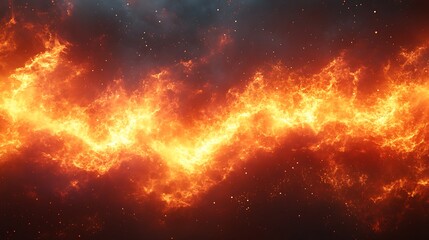 Obraz premium Intense inferno cascading over a dark ground, emitting vibrant orange light image