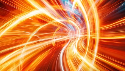 Naklejka premium Dynamic abstract background with interwoven light streaks and a glowing center focus