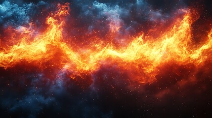 Fototapeta premium Dynamic abstract design with fiery motion of twisting glowing flames wallpaper image