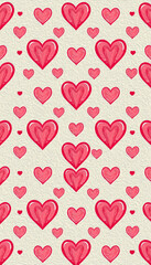 Valentine's Day card design. Illustration with oil paint. Pattern for printing on wall decorations, covers, wallpapers