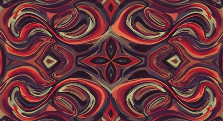 Abstract colorful swirl pattern.  Geometric marbling waves of paint texture.  Symmetrical design.