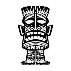 Unique tribal art depicting a traditional figure with intricate designs and details