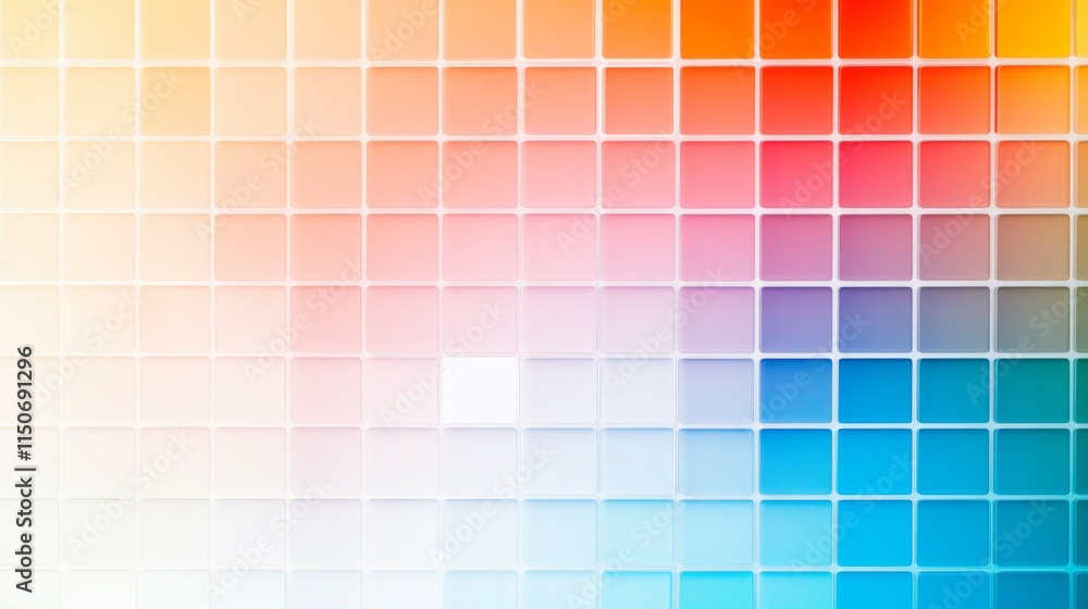 Poster color gradient tiles in soft tones for background and design use
