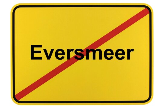 Illustration eines Ortsschildes der Gemeinde Eversmeer in Niedersachsen