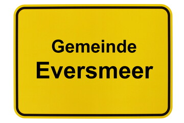 Illustration eines Ortsschildes der Gemeinde Eversmeer in Niedersachsen
