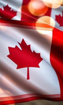 Abstract flag of Canada. Vertical video