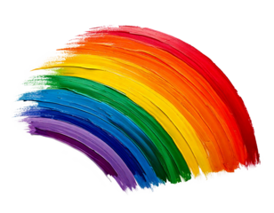 rainbow painted isolated on white background