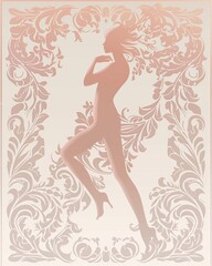Art Nouveau inspired, graceful female forms with flora, 8 March celebration