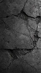 Obraz premium Black background with rough gray concrete texture and soft lighting