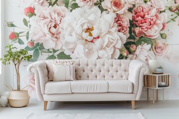 Peonies and Roses Wallpaper for March 8 Women's Day