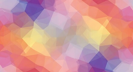 Fototapeta premium Vibrant colorful polygonal mosaic pattern with blurred gradient effect, concept for graphic design, digital art and modern technology background