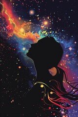 Vibrant Artistic Poster of a Woman in a Gala for March 8