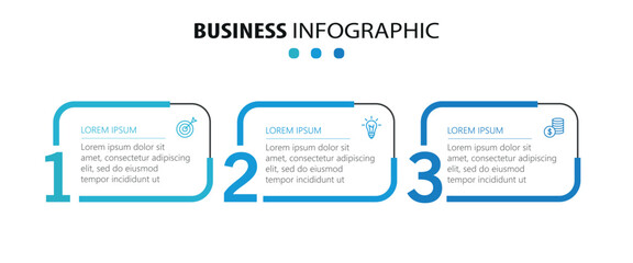 Modern business infographic template with 3 options or steps	
