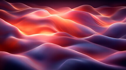 Abstract Red And Purple Wavy Landscape
