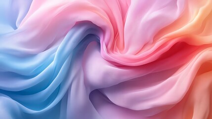 Fototapeta premium Pastel Swirling Fabric Draped in Soft Hues