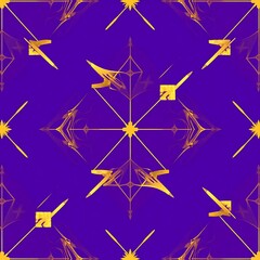 Golden Fractal Pattern on Purple: Luxurious seamless texture with intricate golden design on a rich purple background. Perfect for textile prints, wallpapers, and digital designs. 