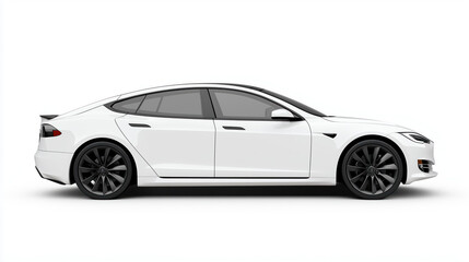 Fototapeta premium White sports car on isolated background