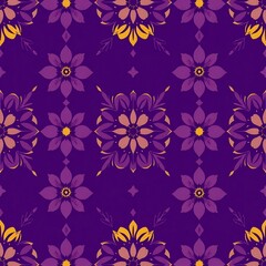 Obraz premium Purple Floral Mandala Pattern 