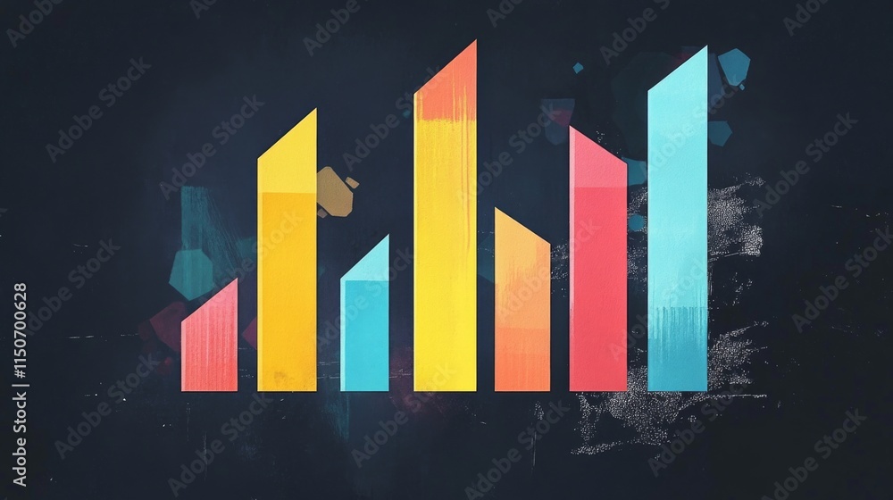 Fototapete colorful abstract bar graph displaying growth and data insights