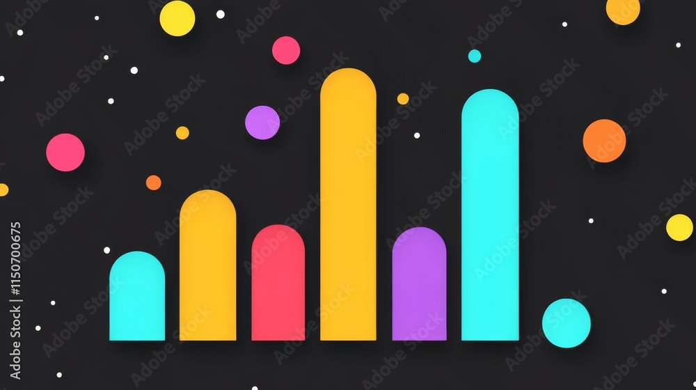 Aufkleber colorful abstract data visualization with geometric shapes and circles