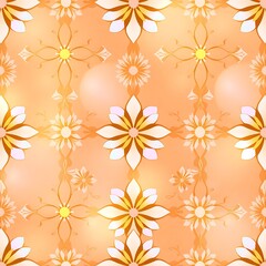 Obraz premium Golden Floral Seamless Pattern 