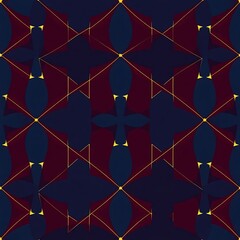 Geometric Pattern: Seamless Abstract Background in Blue and Burgundy Hues.  