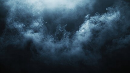Abstract black smoke on black background minimalist design