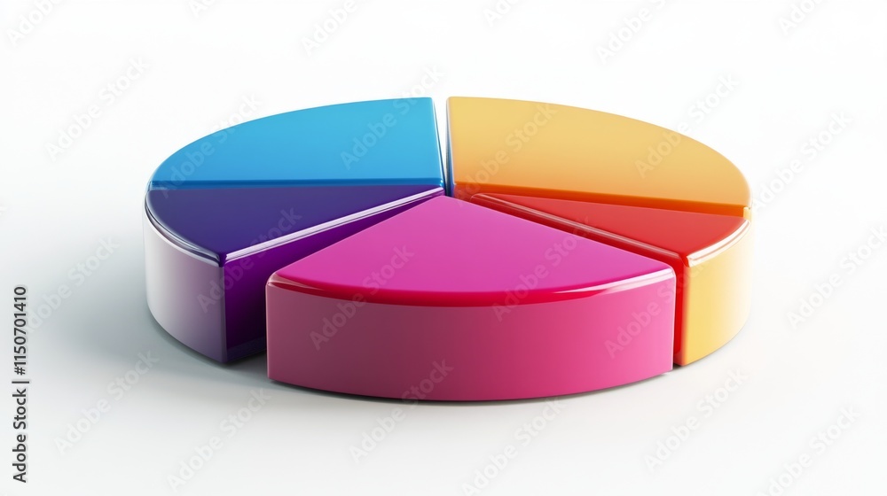 Poster colorful pie chart segment displaying data visualization concept
