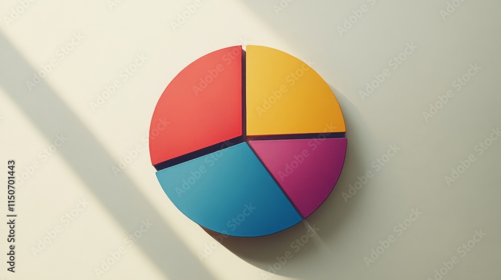 Aufkleber colorful pie chart representation on light background for analysis