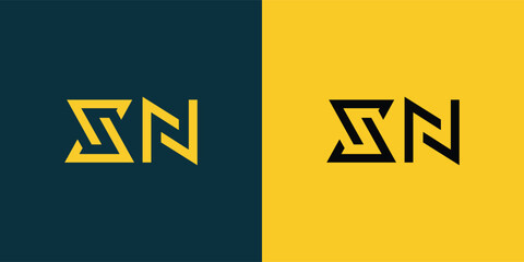 XN abstract  minimalist letters Logo Monogram. It is a minimalist logo, this logo is made by combining two letters