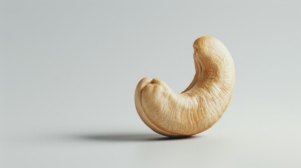 Single Cashew Nut in Minimalist Setting