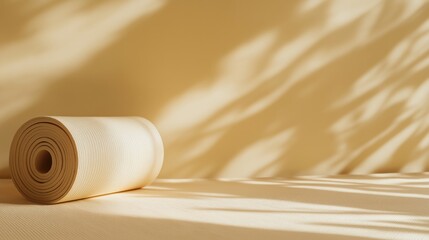 Minimalist yoga mat with energy flow lines for wellness design