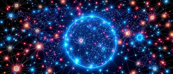 Cosmic Galaxy Spectacle in Vibrant Blues, Reds, and Purples